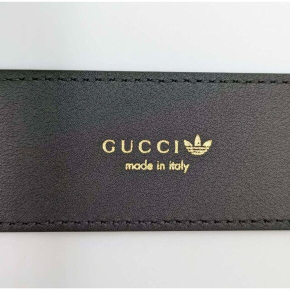 Gucci x Adidas GG Marmont Leather W.40 Belt Black/White 90cm 406831 - Picture 7 of 12